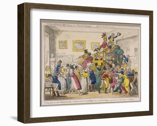 Bonaparte's Coach on Show at Bullock's Museum, Piccadilly, Westminster, London, 1835-George Cruikshank-Framed Giclee Print