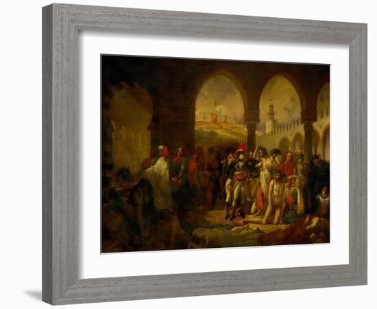 Bonaparte Visits the Plague-Ridden of Jaffa, Painted 1804-Antoine-Jean Gros-Framed Giclee Print