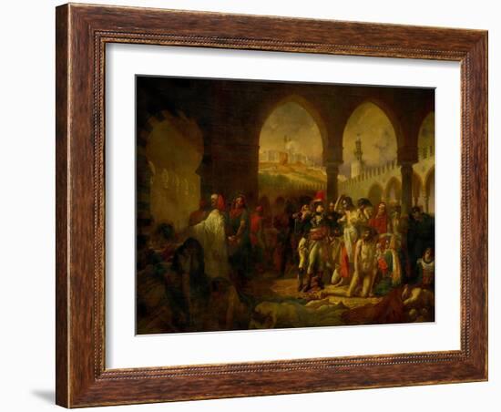 Bonaparte Visits the Plague-Ridden of Jaffa, Painted 1804-Antoine-Jean Gros-Framed Giclee Print