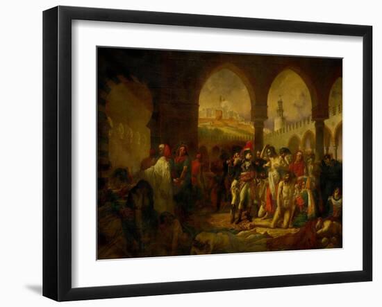 Bonaparte Visits the Plague-Ridden of Jaffa, Painted 1804-Antoine-Jean Gros-Framed Giclee Print