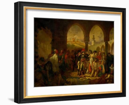 Bonaparte Visits the Plague-Ridden of Jaffa, Painted 1804-Antoine-Jean Gros-Framed Giclee Print