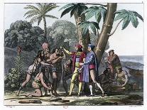 Christopher Columbus Arriving in the New World, 1492 (1817-182)-Bonatti-Giclee Print