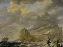 An Estuary Scene in a Gale, with Fishermen hauling in a Fixed Line-Bonaventura Peeters-Giclee Print