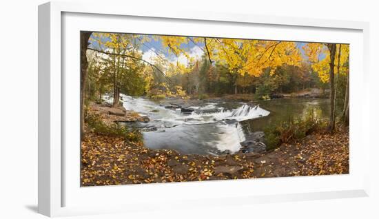 Bond Falls In Autumn Panorama #2, Bruce Crossing, Michigan '12-Monte Nagler-Framed Photographic Print