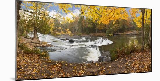 Bond Falls In Autumn Panorama #2, Bruce Crossing, Michigan '12-Monte Nagler-Mounted Photographic Print