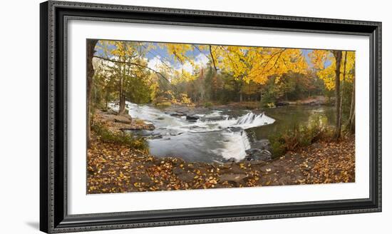 Bond Falls In Autumn Panorama #2, Bruce Crossing, Michigan '12-Monte Nagler-Framed Photographic Print