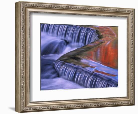 Bond Falls with Fall Color Reflections, Bruce Crossing, Michigan, USA-Claudia Adams-Framed Photographic Print