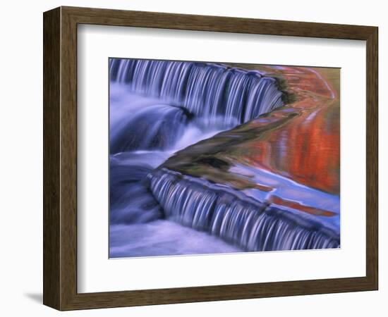 Bond Falls with Fall Color Reflections, Bruce Crossing, Michigan, USA-Claudia Adams-Framed Photographic Print