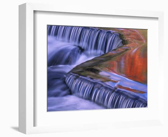 Bond Falls with Fall Color Reflections, Bruce Crossing, Michigan, USA-Claudia Adams-Framed Photographic Print
