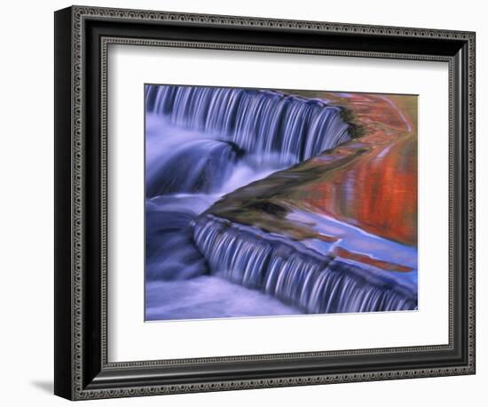 Bond Falls with Fall Color Reflections, Bruce Crossing, Michigan, USA-Claudia Adams-Framed Photographic Print