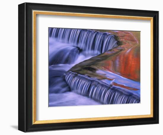 Bond Falls with Fall Color Reflections, Bruce Crossing, Michigan, USA-Claudia Adams-Framed Photographic Print