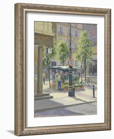 Bond Street Flowerstall-Julian Barrow-Framed Giclee Print