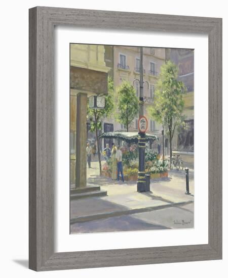 Bond Street Flowerstall-Julian Barrow-Framed Giclee Print