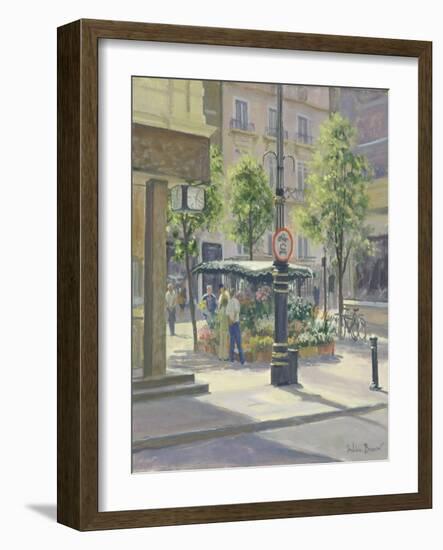 Bond Street Flowerstall-Julian Barrow-Framed Giclee Print