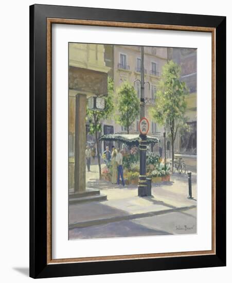 Bond Street Flowerstall-Julian Barrow-Framed Giclee Print