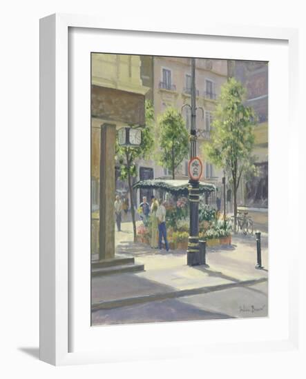 Bond Street Flowerstall-Julian Barrow-Framed Giclee Print