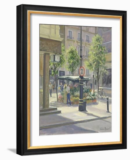 Bond Street Flowerstall-Julian Barrow-Framed Giclee Print