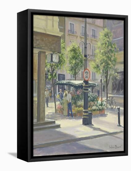 Bond Street Flowerstall-Julian Barrow-Framed Premier Image Canvas