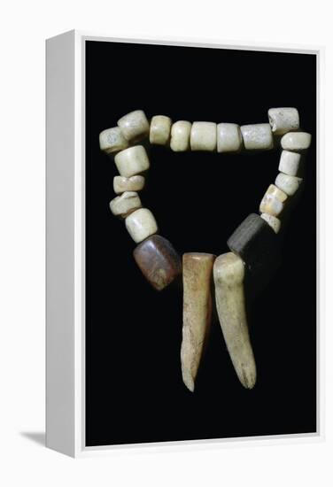 Bone and stone Neolithic necklace. Artist: Unknown-Unknown-Framed Premier Image Canvas