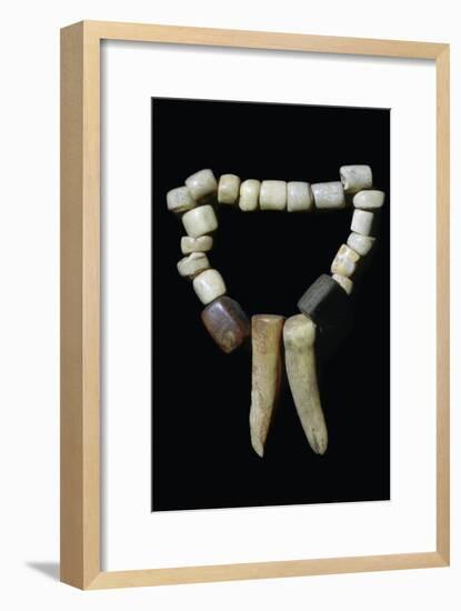 Bone and stone Neolithic necklace. Artist: Unknown-Unknown-Framed Giclee Print