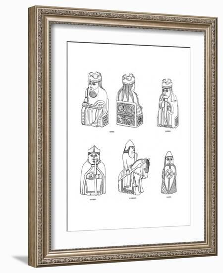 Bone Chessmen of Scandinavian Design, 12th or 13th Century-null-Framed Giclee Print