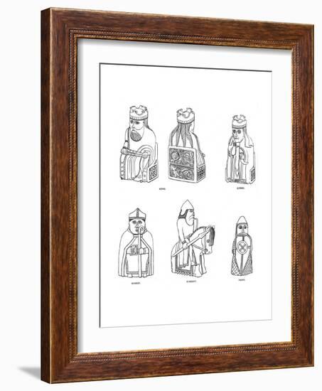 Bone Chessmen of Scandinavian Design, 12th or 13th Century-null-Framed Giclee Print