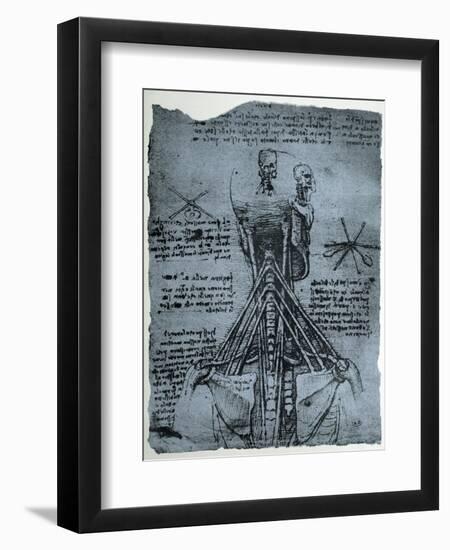 Bone Structure of the Human Neck and Shoulder, Facsimile Copy-Leonardo da Vinci-Framed Giclee Print