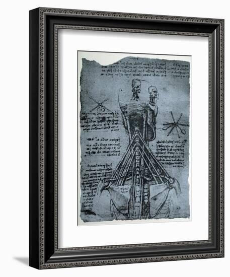 Bone Structure of the Human Neck and Shoulder, Facsimile Copy-Leonardo da Vinci-Framed Giclee Print