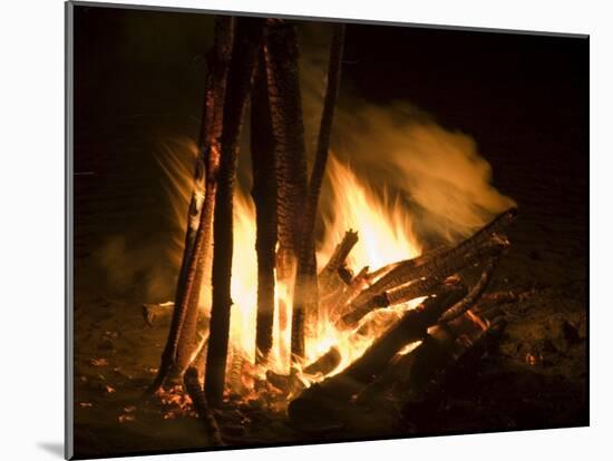 Bonfire on Beach, Punta Islita, Nicoya Pennisula, Pacific Coast, Costa Rica, Central America-R H Productions-Mounted Photographic Print