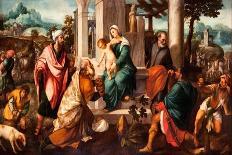 The Holy Family with Tobias and the Angel, Saint Dorothy-Bonifacio Veronese-Giclee Print