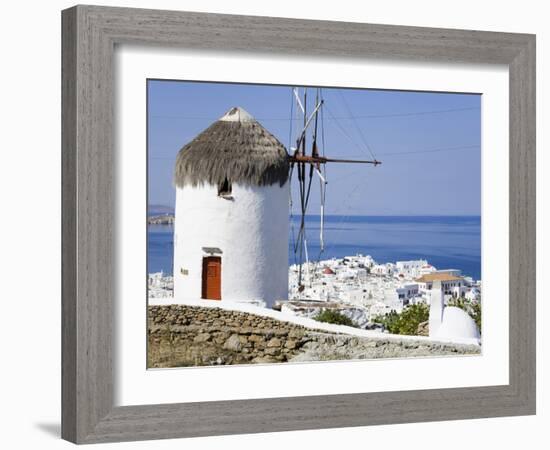 Bonis Windmill at the Folklore Museum in Mykonos Town, Island of Mykonos, Cyclades, Greek Islands, -Richard Cummins-Framed Photographic Print