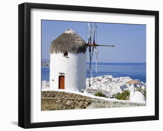 Bonis Windmill at the Folklore Museum in Mykonos Town, Island of Mykonos, Cyclades, Greek Islands, -Richard Cummins-Framed Photographic Print