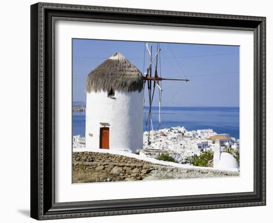 Bonis Windmill at the Folklore Museum in Mykonos Town, Island of Mykonos, Cyclades, Greek Islands, -Richard Cummins-Framed Photographic Print