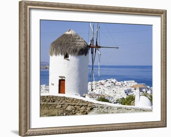 Bonis Windmill at the Folklore Museum in Mykonos Town, Island of Mykonos, Cyclades, Greek Islands, -Richard Cummins-Framed Photographic Print