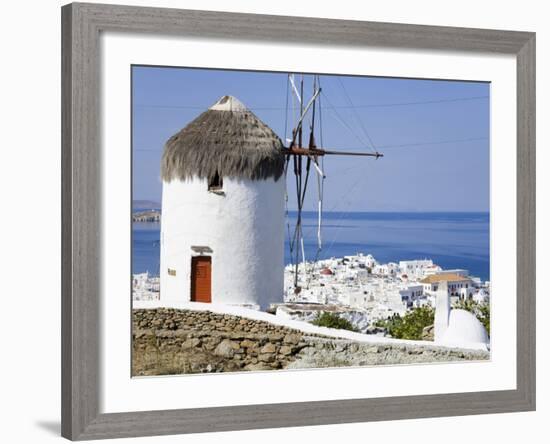 Bonis Windmill at the Folklore Museum in Mykonos Town, Island of Mykonos, Cyclades, Greek Islands, -Richard Cummins-Framed Photographic Print