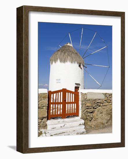 Bonis Windmill at the Folklore Museum in Mykonos Town, Island of Mykonos, Cyclades, Greek Islands, -Richard Cummins-Framed Photographic Print