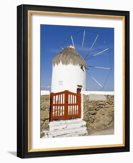 Bonis Windmill at the Folklore Museum in Mykonos Town, Island of Mykonos, Cyclades, Greek Islands, -Richard Cummins-Framed Photographic Print