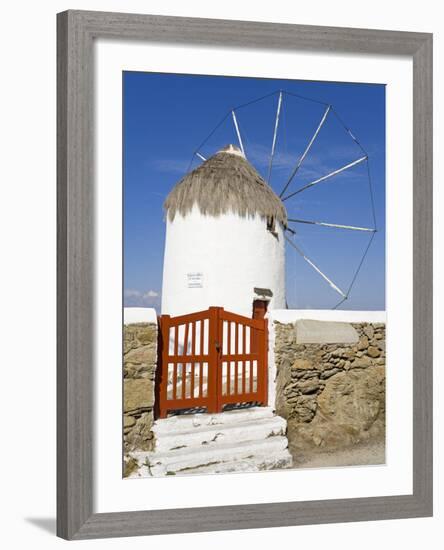 Bonis Windmill at the Folklore Museum in Mykonos Town, Island of Mykonos, Cyclades, Greek Islands, -Richard Cummins-Framed Photographic Print