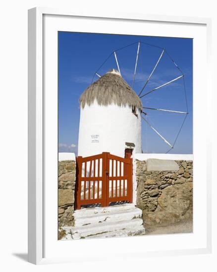 Bonis Windmill at the Folklore Museum in Mykonos Town, Island of Mykonos, Cyclades, Greek Islands, -Richard Cummins-Framed Photographic Print