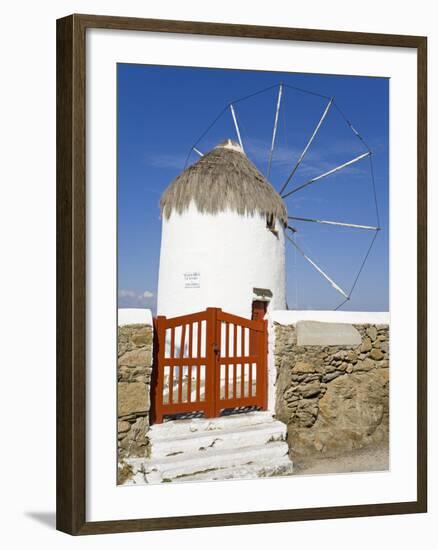 Bonis Windmill at the Folklore Museum in Mykonos Town, Island of Mykonos, Cyclades, Greek Islands, -Richard Cummins-Framed Photographic Print