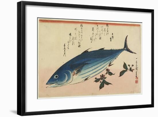 Bonito and Cherry Leaves, 1832-1833-Utagawa Hiroshige-Framed Giclee Print