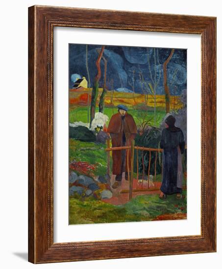 Bonjour, Monsieur Gauguin, Self-Portrait, Hommage a Courbet-Paul Gauguin-Framed Giclee Print