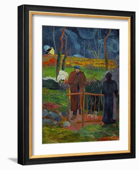 Bonjour, Monsieur Gauguin, Self-Portrait, Hommage a Courbet-Paul Gauguin-Framed Giclee Print