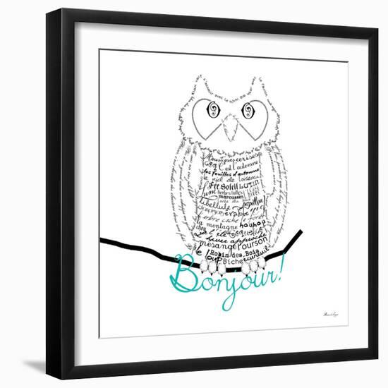 Bonjour Owl-Marion De Lauzun-Framed Art Print