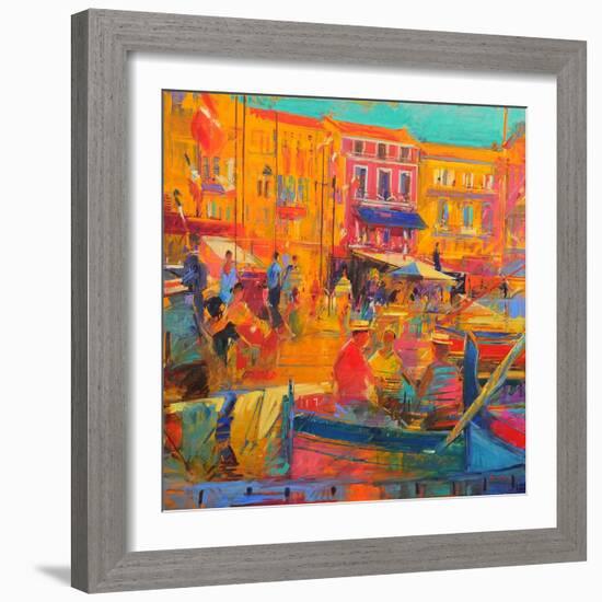 Bonjour Saint-Tropez, 2022 (Oil on Canvas)-Peter Graham-Framed Giclee Print