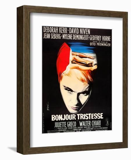 Bonjour Tristesse, French poster art, Jean Seberg, 1958-null-Framed Premium Giclee Print