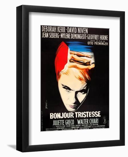 Bonjour Tristesse, French poster art, Jean Seberg, 1958-null-Framed Premium Giclee Print