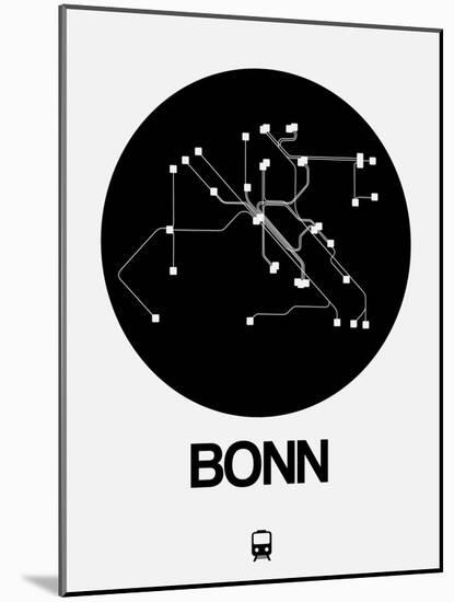 Bonn Black Subway Map-NaxArt-Mounted Art Print