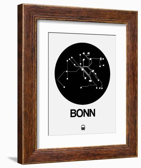 Bonn Black Subway Map-NaxArt-Framed Premium Giclee Print