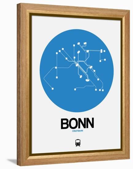 Bonn Blue Subway Map-NaxArt-Framed Stretched Canvas